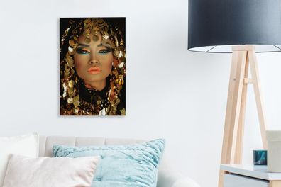 Leinwandbilder - 20x30 cm - Frau - Kleopatra - Gold (Gr. 20x30 cm)