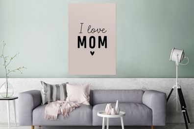 Glasbilder - 80x120 cm - Zitate - Ich liebe Mama - Sprichwörter - Mama
