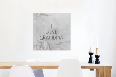 Glasbilder - 50x50 cm - Ich liebe Oma - Sprichwörter - Oma - Zitate (Gr. 50x50 cm)