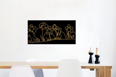 Glasbilder - 120x60 cm - Die Stahlmeister - Rembrandt van Rijn - Gold (Gr. 120x60 cm)