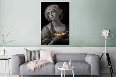 Glasbilder - 80x120 cm - Porträt einer Frau - Guido Reni - Gold (Gr. 80x120 cm)
