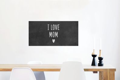 Glasbilder - 120x60 cm - Ich liebe Mama - Zitate - Sprichwörter - Mama