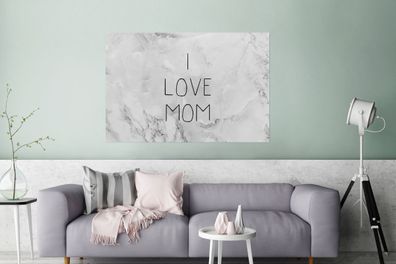 Glasbilder - 120x80 cm - Sprichwörter - Mama - Zitate - Ich liebe Mama
