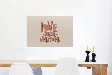 Glasbilder - 60x40 cm - Sprichwörter - Ich liebe dich, Mama - Zitate - Mama