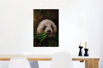 Glasbilder - 40x60 cm - Panda - Schmetterling - Dschungel (Gr. 40x60 cm)