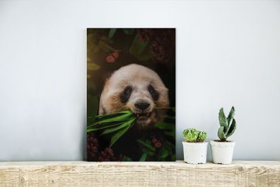 Glasbilder - 20x30 cm - Panda - Schmetterling - Dschungel (Gr. 20x30 cm)