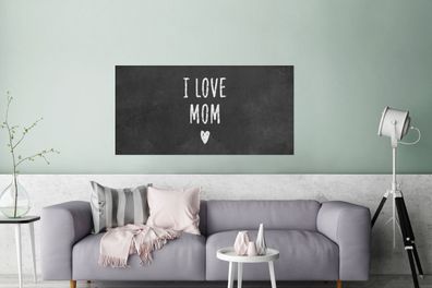 Glasbilder - 160x80 cm - Ich liebe Mama - Zitate - Sprichwörter - Mama
