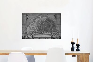Leinwandbilder - 60x40 cm - Stadtplan - Amsterdam - Vintage (Gr. 60x40 cm)