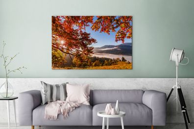 Leinwandbilder - 140x90 cm - Herbst - Baum - Licht (Gr. 140x90 cm)