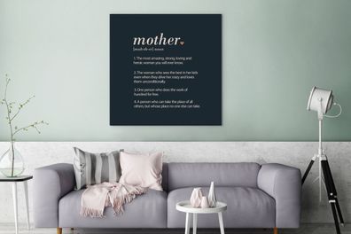 Leinwandbilder - 90x90 cm - Mutter - Mama definition - Sprichwörter - Wörterbuch - Zi