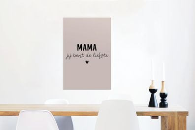 Glasbilder - 60x90 cm - Mama - Sprichwörter - Mama du bist die Süßeste - Zitate