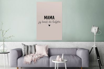 Glasbilder - 80x120 cm - Mama - Sprichwörter - Mama du bist die Süßeste - Zitate