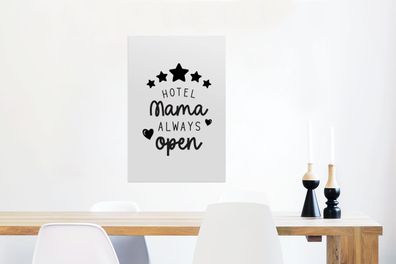 Glasbilder - 40x60 cm - Sprichwörter - Hotel Mama immer offen - Mama - Zitate