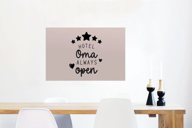 Glasbilder - 60x40 cm - Sprichwörter - Hotel Oma immer offen - Oma - Zitate