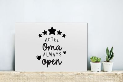 Glasbilder - 30x20 cm - Hotel Oma immer offen - Sprichwörter - Oma - Zitate