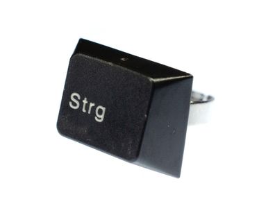 Strg Taste Tastaturring PC Zeichen Ring Miniblings Computer Tastatur schwarz
