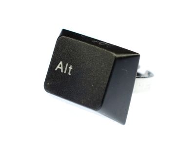 Alt Taste Tastaturring PC Zeichen Ring Miniblings Computer Tastatur schwarz