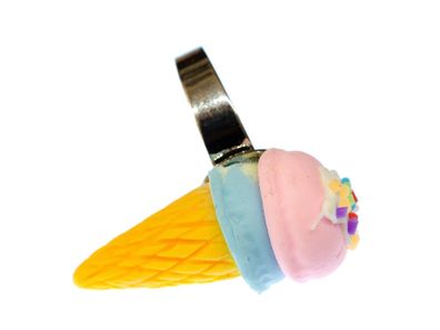 Eiscreme Ring Miniblings Fingerring Eiswaffel Waffel Eistüte Eis Creme Tüte bunt