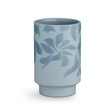 Blumenvase Tischvase Keramik blau - Kleine Dekovase florales Muster
