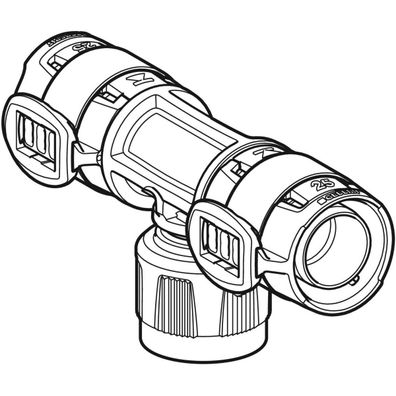 GE FlowFit Übergangs-T-Stück mit MasterFix PPSU d16-MF20-d16