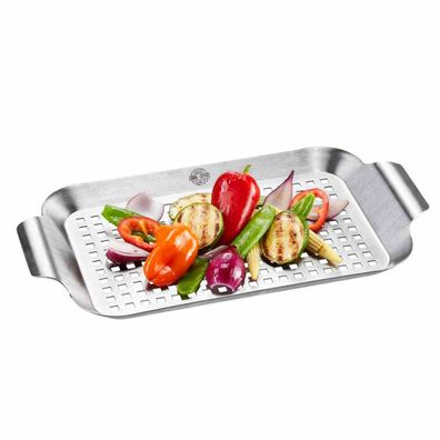 Grillpfanne klein BBQ Grillen Pfanne Essen Kochen Garten Terrasse Grillplatte