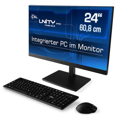 All-In-One-PC Windows 11 Pro CSL Unity 24" Intel AIO Computer schlank & lautlos