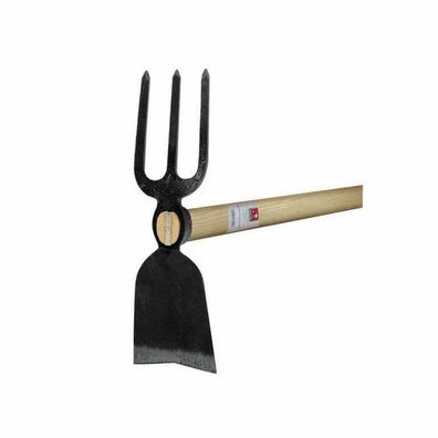 IDEAL-Gartenhacke mit Breitblatt, 3 Zinken, 135 cm Eschenstiel