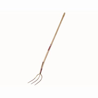 Streugabel 3 Zinken 26x20cm 135cm Eschen-Stiel, gold-lackiert