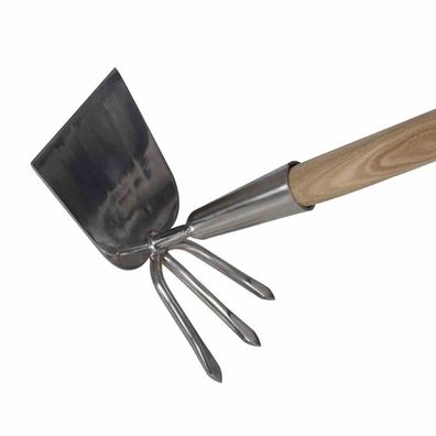 ClassicLine Doppelhacke, 3 Zinken, Edelstahl, 140 cm Eschenstiel FSC 100