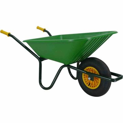 Gartenkarre 90 Liter, Polypropylen-Mulde gelbe Felge, lack. Rahmen, Kippbügel