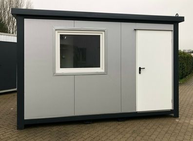 Bürocontainer Wohncontainer Gartenlaube WC + Büro + Toilette - Neu - 4x2,20 Meter