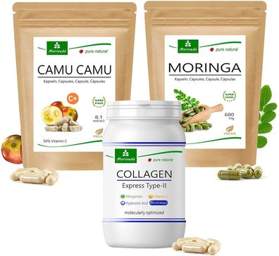 MoriVeda® Anti-Aging Produktpaket Camu Camu, BioCell Express, Moringa Kapseln