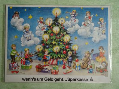 Werbe Werbung Adventskalender Sparkasse Lore Hummel ua Frohe Weihnachten