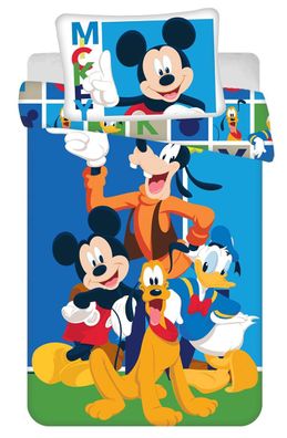 Kinder Baby Bettwäsche Set Mickey Maus Donald Duck Pluto Goofy Bettdecke 100 x 1