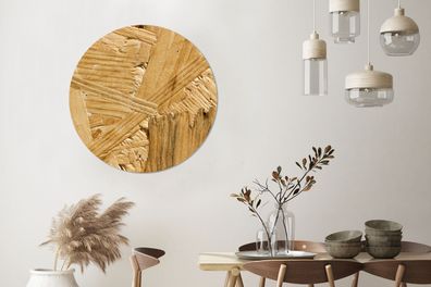 Wandbild Rund Wanddeko Deko Wohnzimmer Bilder 90x90 cm Hout - OSB - Patroon