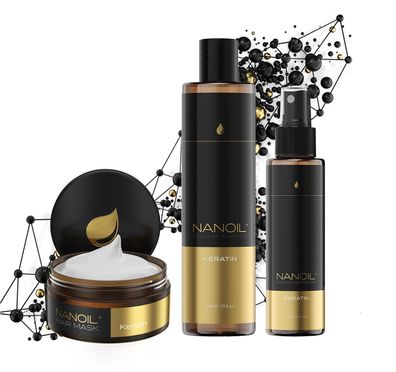 Nanoil Keratin Set, Haarmaske, Spülung, Shampoo
