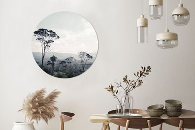 Wandbild Rund Wanddeko Deko Wohnzimmer Bilder 90x90 cm Bomen - Lucht - Natuur