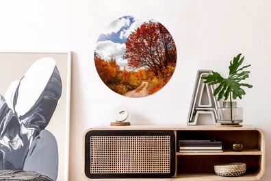 Wandbild Rund Wanddeko Deko Wohnzimmer Bilder 60x60 cm Boom - Pad - Herfst