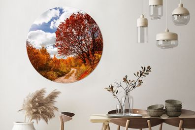 Wandbild Rund Wanddeko Deko Wohnzimmer Bilder 140x140 cm Boom - Pad - Herfst