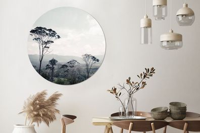 Wandbild Rund Wanddeko Deko Wohnzimmer Bilder 120x120 cm Bomen - Lucht - Natuur
