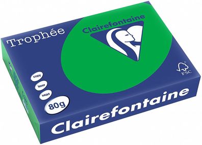 Clairefontaine Trophee Color FSC Mix billardgrün 80g/ m² DIN-A4 - 500 Blatt