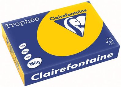 Clairefontaine Trophee Papier Sonnenblumengelb 1053C - 160g/ m² DIN-A4 - 250 Blatt