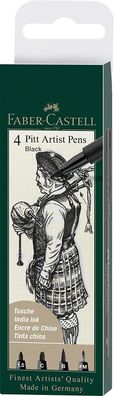Faber-Castell 167153 - Tuschestift Pitt Artist Pen, Farbe 199, schwarz, 1.5, C, ...