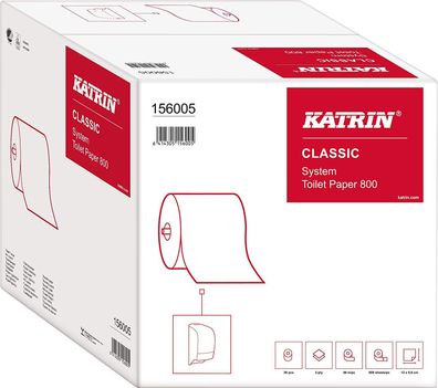 Katrin 156005 Classic System Toilet 800 Toilettenpapier, 2-lagig (36-er Pack)