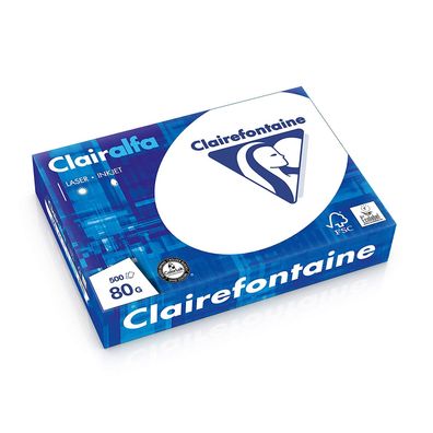 Clairefontaine 1979C Clairalfa blickdichtes Druckerpapier (500 Blatt, DIN A4, 21 ...