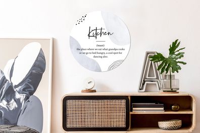 Wandbild Rund Wanddeko Deko Wohnzimmer Bilder 60x60 cm Spreuken - Quotes - Kitchen -