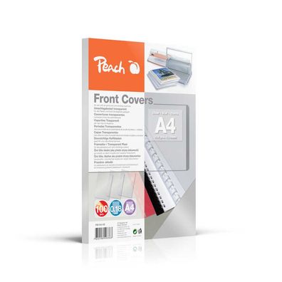 Peach PB100-06 Deckblätter, DIN A4, 0.18 mm, 100 Stück, transparent