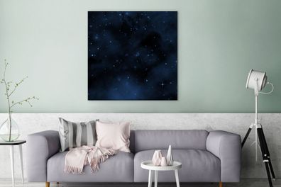 Leinwandbilder Bilder Kunstdrucke Wanddeko Deko Wohnzimmer 90x90 cm Nacht - Heelal -