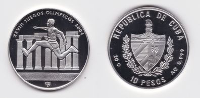 10 Pesos Silber Münze Kuba 2004 Olympische Spiele Athen PP (152421)