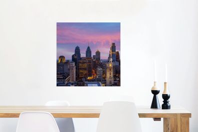Glasbild Glasfoto Wandbild Bilder Deko 50x50 cm Steden - Skyline - Verenigde Staten